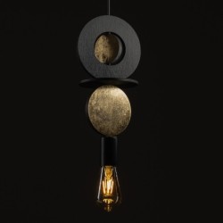 Pakabinamas šviestuvas DROPS WOOD E E27 IP20 Juoda