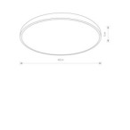 Lubinis šviestuvas AGNES ROUND LED PRO LED 32W 3000K IP44 Juoda