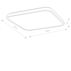 Plafonas AGNES LED 64W 3000K IP44 Baltas