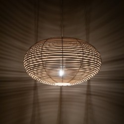 Pakabinamas šviestuvas RATTAN M 1xE27 IP20 Natūrali mediena