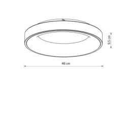Plafonas NIKKI ROUND LED LED 48W 4000K IP20 Juoda