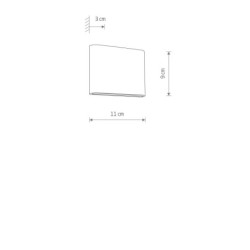 Sieninis lauko šviestuvas SEMI LED S LED 6W 3000K IP54 Juoda