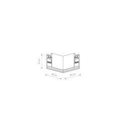 Magnetinės sistemos kampinė jungtis LVM HORIZONTAL CORNER Balta