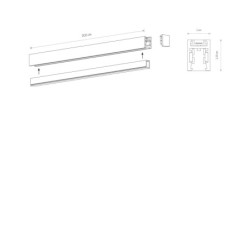 Bėginė trasa NANO - LVM TRACK 2M IP20 Juoda