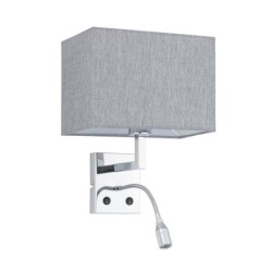 Sieninis šviestuvas HOTEL MOOD LED 1x E27 + 1x LED 2.2W 4000K IP20 Pilka