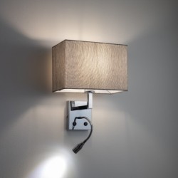 Sieninis šviestuvas HOTEL MOOD LED 1x E27 + 1x LED 2.2W 4000K IP20 Pilka