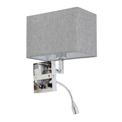 Sieninis šviestuvas HOTEL MOOD LED 1x E27 + 1x LED 2.2W 4000K IP20 Pilka