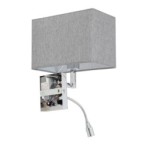 Sieninis šviestuvas HOTEL MOOD LED 1x E27 + 1x LED 2.2W 4000K IP20 Pilka