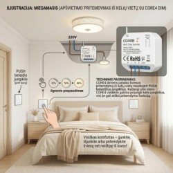 Išmanusis Wi-Fi + RF šviesos reguliatorius / Dimeris CORE4 (TRIAC, TUYA / valdymas balsu)