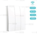 Belaidis kinetinis jungiklis be baterijų PUSH3/WH (3-klavišų, IP67, Baltas)