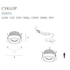 Įleidžiamas šviestuvas Maxlight Cyklop 10W 4000K Baltas (H0094 4000K)