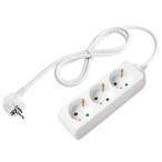 Ilgintuvas su įžeminimu 220V 3m, 3 lizdai, baltas