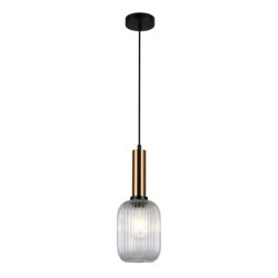 Pakabinamas šviestuvas Antiola 1xE27 Žalvario (PND-5588-1M-BRO+CL)