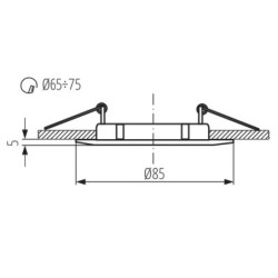 Įmontuojamas šviestuvas LUTO CTX-DS02B-C IP20 Aliuminio lydinys Chromo
