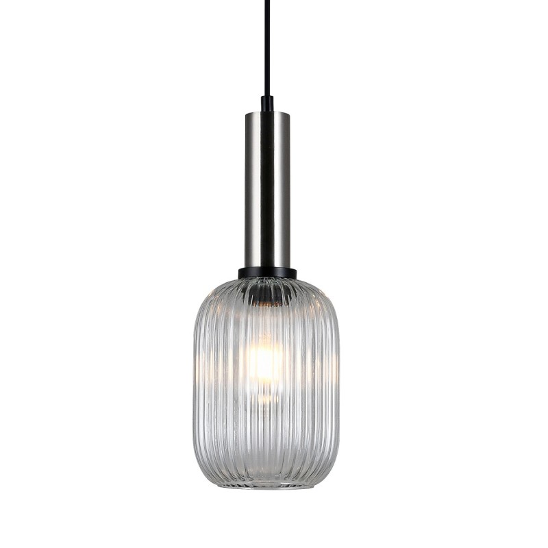 Pakabinamas šviestuvas Antiola 1xE27 Satino Nikelio (PND-5588-1M-SC+CL)