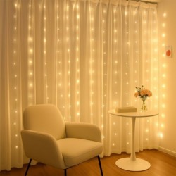 LED girlianda užuolaida Mery 300 LED USB Šilta balta 3000K 5V