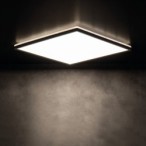 Lubinis šviestuvas AZPO LED 22W NW L-B SMD 230V 4000K 80Ra IP54 (Neutrali balta) Plastikas Juoda