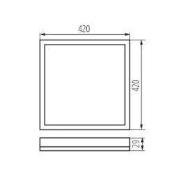 Lubinis šviestuvas AZPO LED 22W NW L-B SMD 230V 4000K 80Ra IP54 (Neutrali balta) Plastikas Juoda
