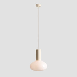 Pakabinamas šviestuvas FLO CREAM M 1xE14 Geležis, Stiklas (7000G9_M)