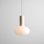 Pakabinamas šviestuvas FLO CREAM M 1xE14 Geležis, Stiklas (7000G9_M)