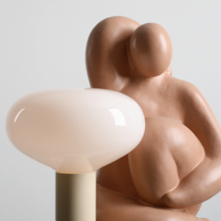 Stalinis šviestuvas FLO TABLE CREAM M 1xE14 Geležis, Stiklas (7000B9_M)