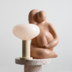Stalinis šviestuvas FLO TABLE CREAM M 1xE14 Geležis, Stiklas (7000B9_M)