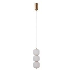 Pakabinamas šviestuvas Ganti LED 8W 3000K Aukso (PND-34362-3V-HBR-OPAL)