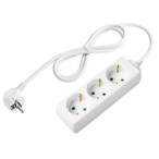 Ilgintuvas su įžeminimu 220V 1.5m, 3 lizdai, baltas
