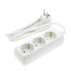 Ilgintuvas su įžeminimu 220V 1.5m, 3 lizdai, baltas