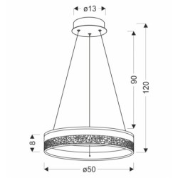 Pakabinamas šviestuvas FROZI LED 32W 3000K D:50cm Aukso