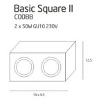 Maxlight Basic Square Taškinis šviestuvas 2xGU10 Baltas