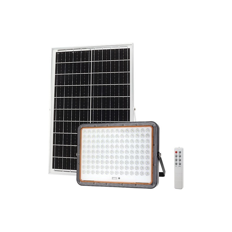 Sieninis LED šviestuvas veikiantis nuo saulės energijos su pulteliu 40W 6000K IP65 6000lm