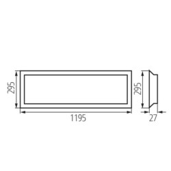LED Panelė BLINGO U29-35W 120x30cm CCT 35W IP20 Šilta balta, Neutrali balta, Šalta balta 3000, 4000, 6500K