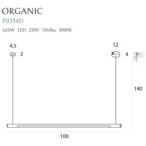 Pakabinamas šviestuvas Organic Horizon Integruotas LED 16W Juodas