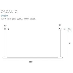 Pakabinamas šviestuvas Organic Horizon 26W Auksinis