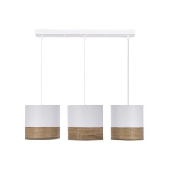 BIANCO Pakabinamas šviestuvas Balta 3xE27 b Balta +nut (textile+veneer)