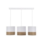 BIANCO Pakabinamas šviestuvas Balta 3xE27 b Balta +nut (textile+veneer)