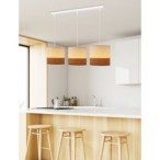 BIANCO Pakabinamas šviestuvas Balta 3xE27 b Balta +nut (textile+veneer)
