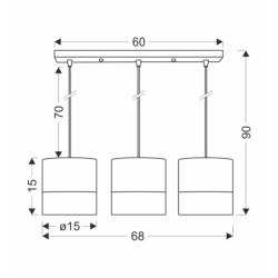 BIANCO Pakabinamas šviestuvas Balta 3xE27 b Balta +nut (textile+veneer)