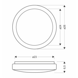 JASPER Lubinis šviestuvas 12W LED 26CM Balta 4000K IP44