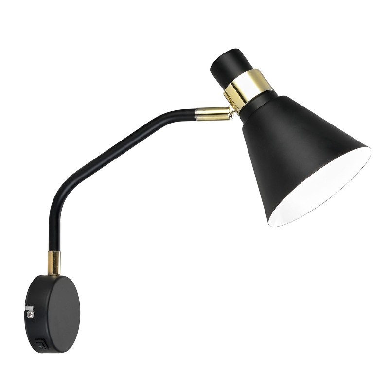 Sieninis šviestuvas Biagio 1xE14 Matinė Juoda Aukso (MB-H16079BM-1)