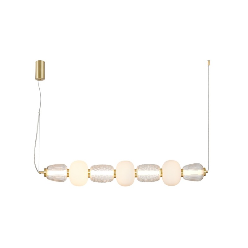 Pakabinamas šviestuvas Eris LED 42W 3000K Smėlio Šlifuota Aukso Su Spindinti (PND-98374-42W-GD)