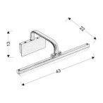 HANG Sieninis šviestuvas 8W LED Platinos 4000K