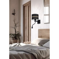 Polo Sieninis šviestuvas 1xE27 +2W LED Juoda