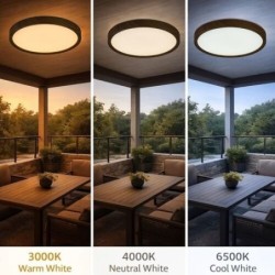 Lubinis lauko šviestuvas Maurec LED 18W 3000, 4000, 6000K CCT keičiama balta spalva (Medienos)