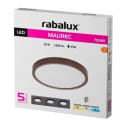 Lubinis lauko šviestuvas Maurec LED 18W 3000, 4000, 6000K CCT keičiama balta spalva (Ruda)