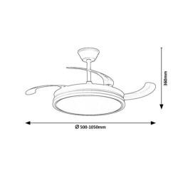 Fluara LED 60W 3000-6500K CCT keičiama balta spalva (Balta)