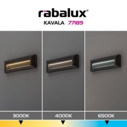 Sieninis lauko šviestuvas Kavala LED 6W 3000, 4000, 6500K CCT keičiama balta spalva (Juoda)
