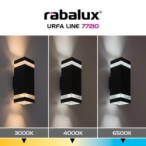 Sieninis lauko šviestuvas Urfa Line LED 16W 3000, 4000, 6500K CCT keičiama balta spalva (Antracito)