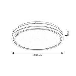 Lubinis šviestuvas Corlet LED 20W 3000-6500K CCT keičiama balta spalva (Juoda)